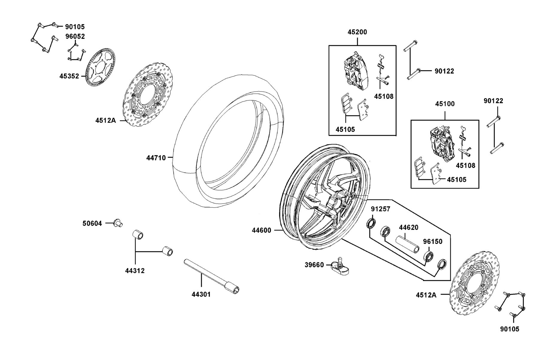 AK550(2021) Front Wheel parts diagram