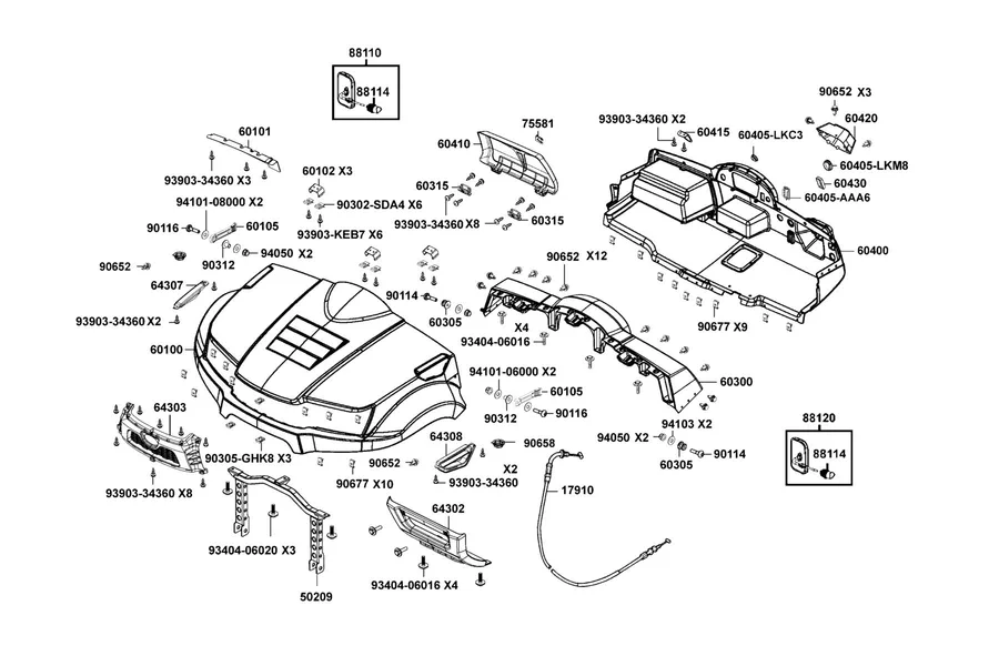 F03 Fender Fr parts diagram
