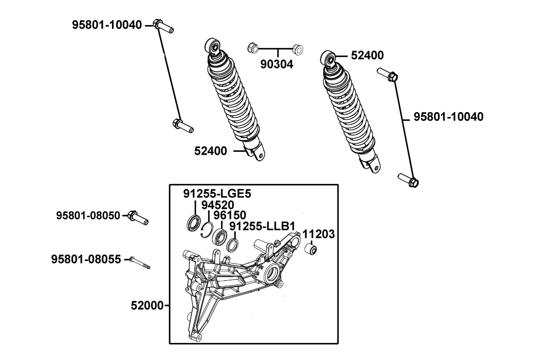 X-Town 300i ABS (2021) Rear Cushion parts diagram