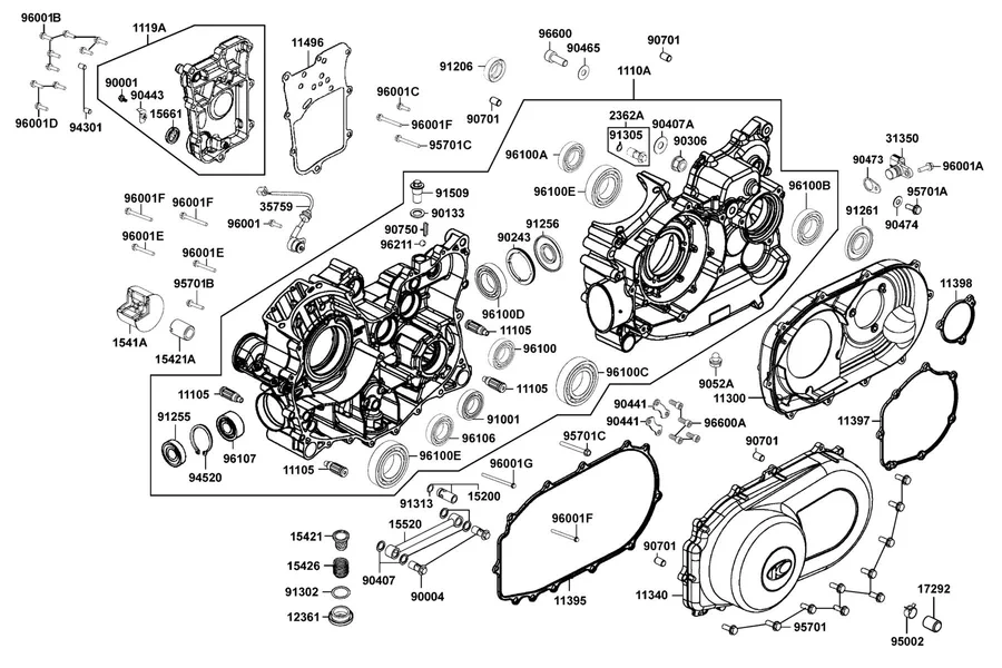 E01 Crank Case parts diagram