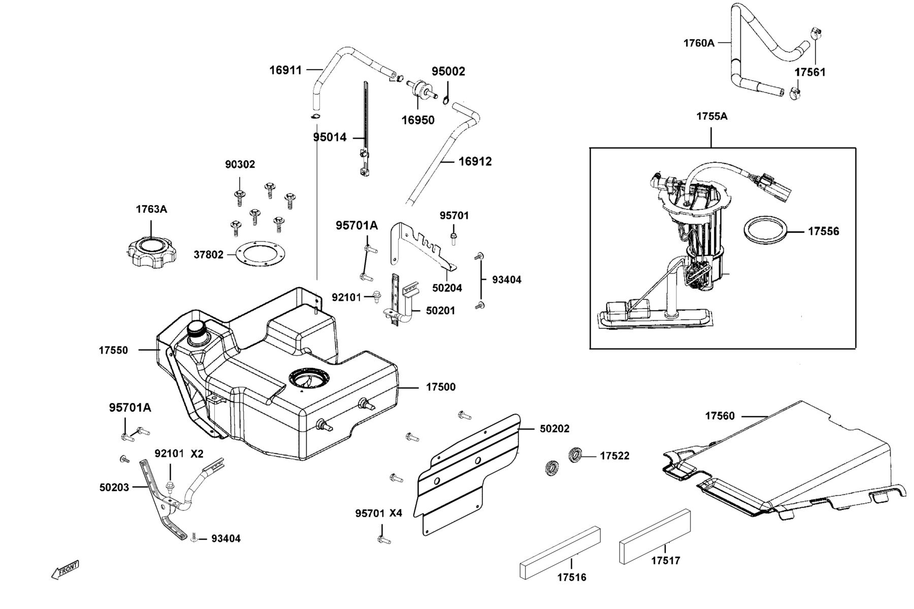 MXU 550(2021) Fuel Tank parts diagram