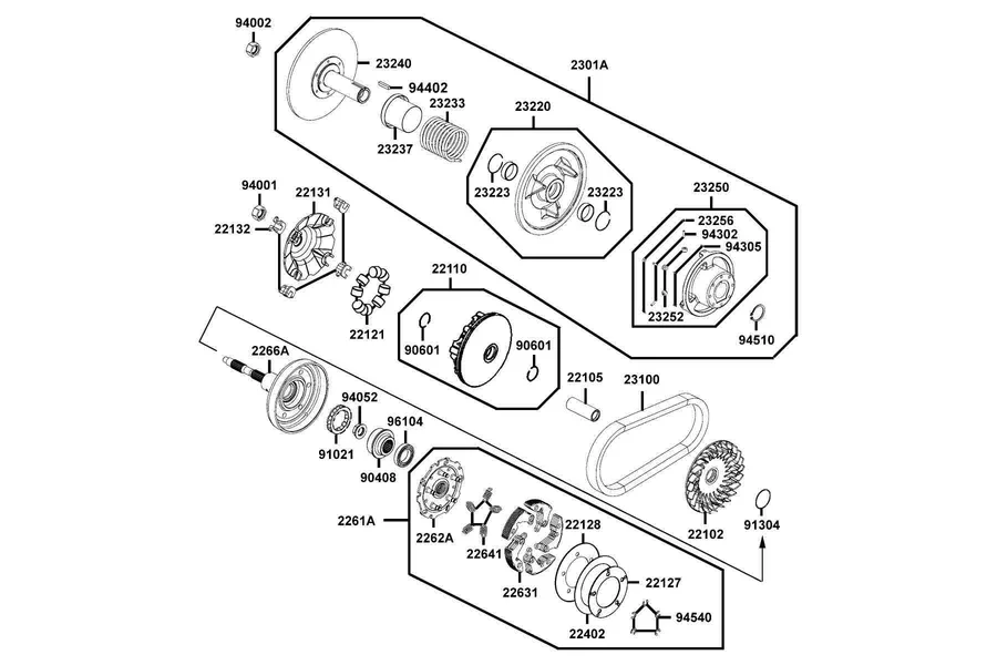 E06 Drive Pulley parts diagram