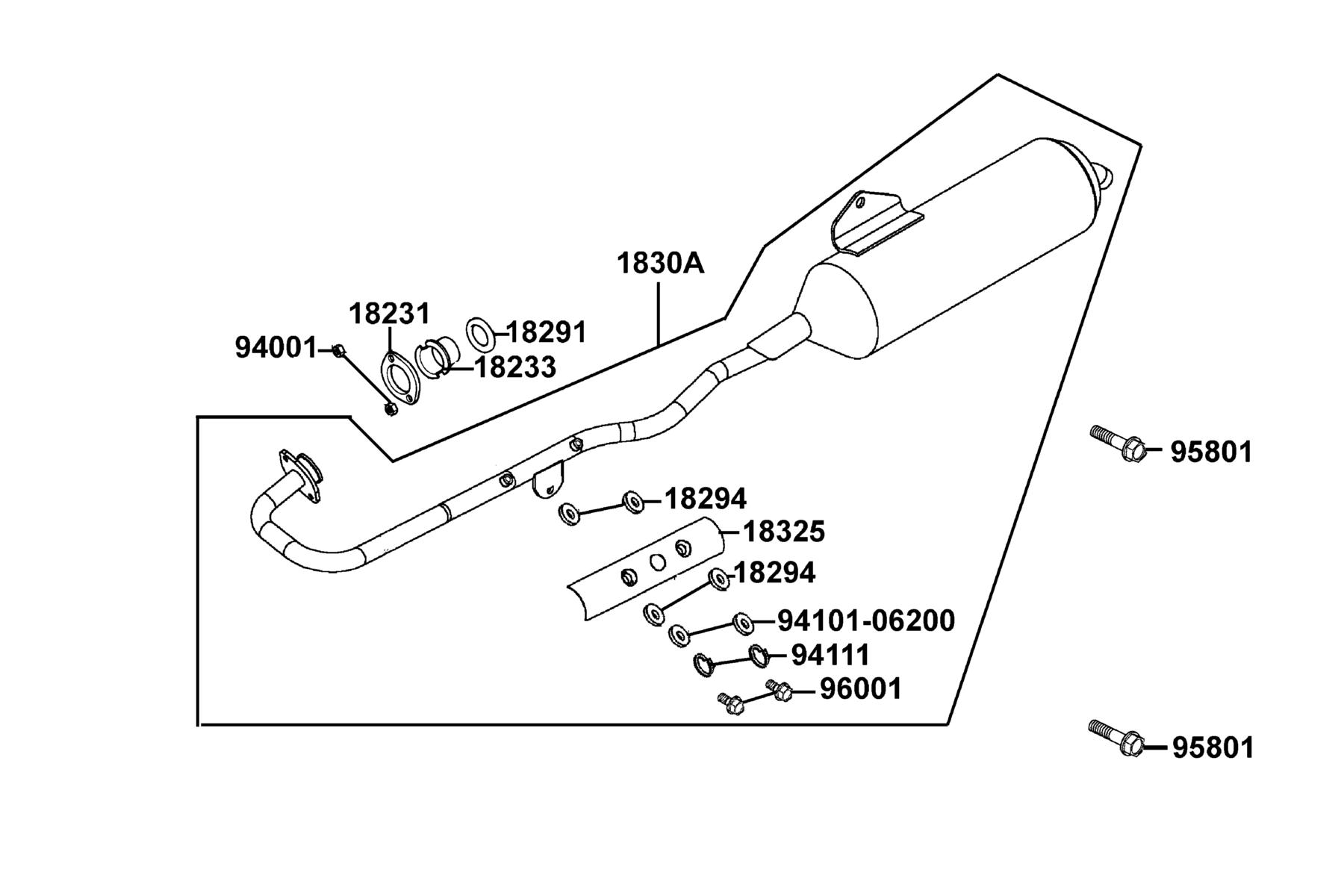 MXU 150X 2021MY EPA(2021) Exhaust Muffler parts diagram