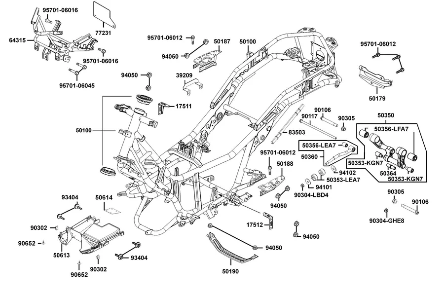F19 Frame Body parts diagram