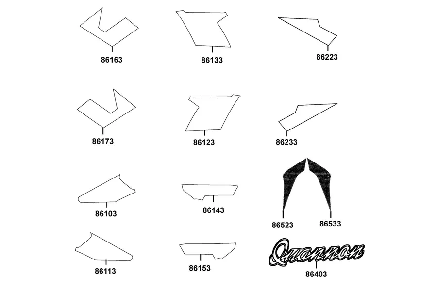 F27 Emblem and Stripe parts diagram