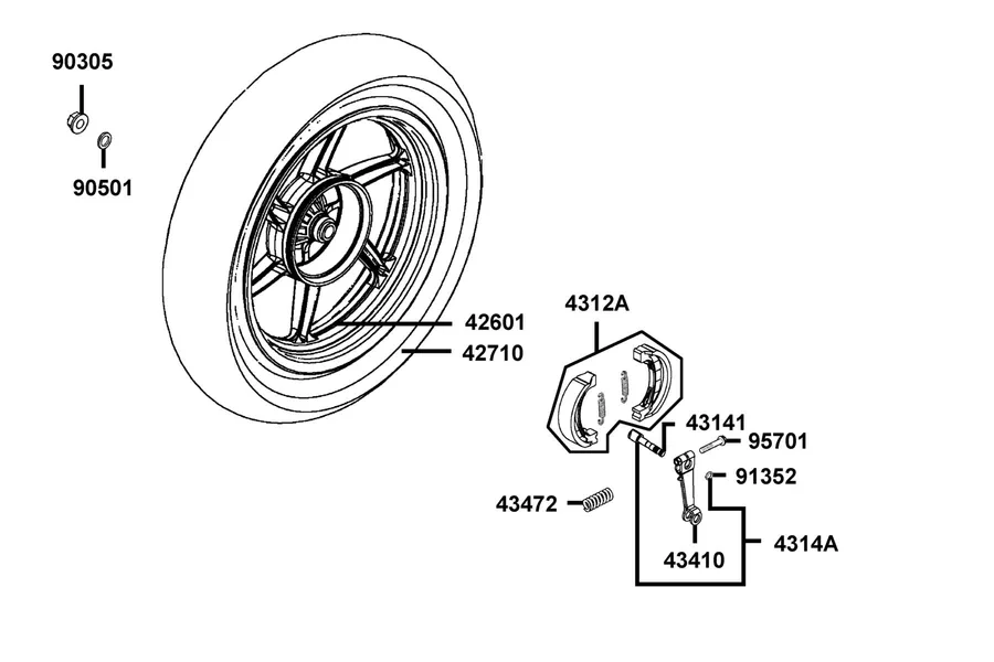 F08 Rear Wheel parts diagram