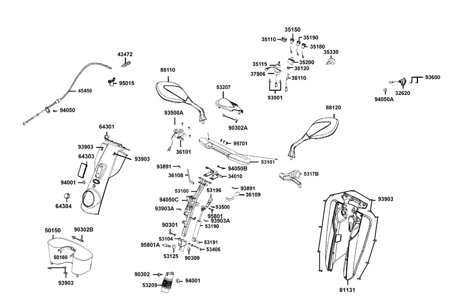 F01 Handle Steering parts diagram