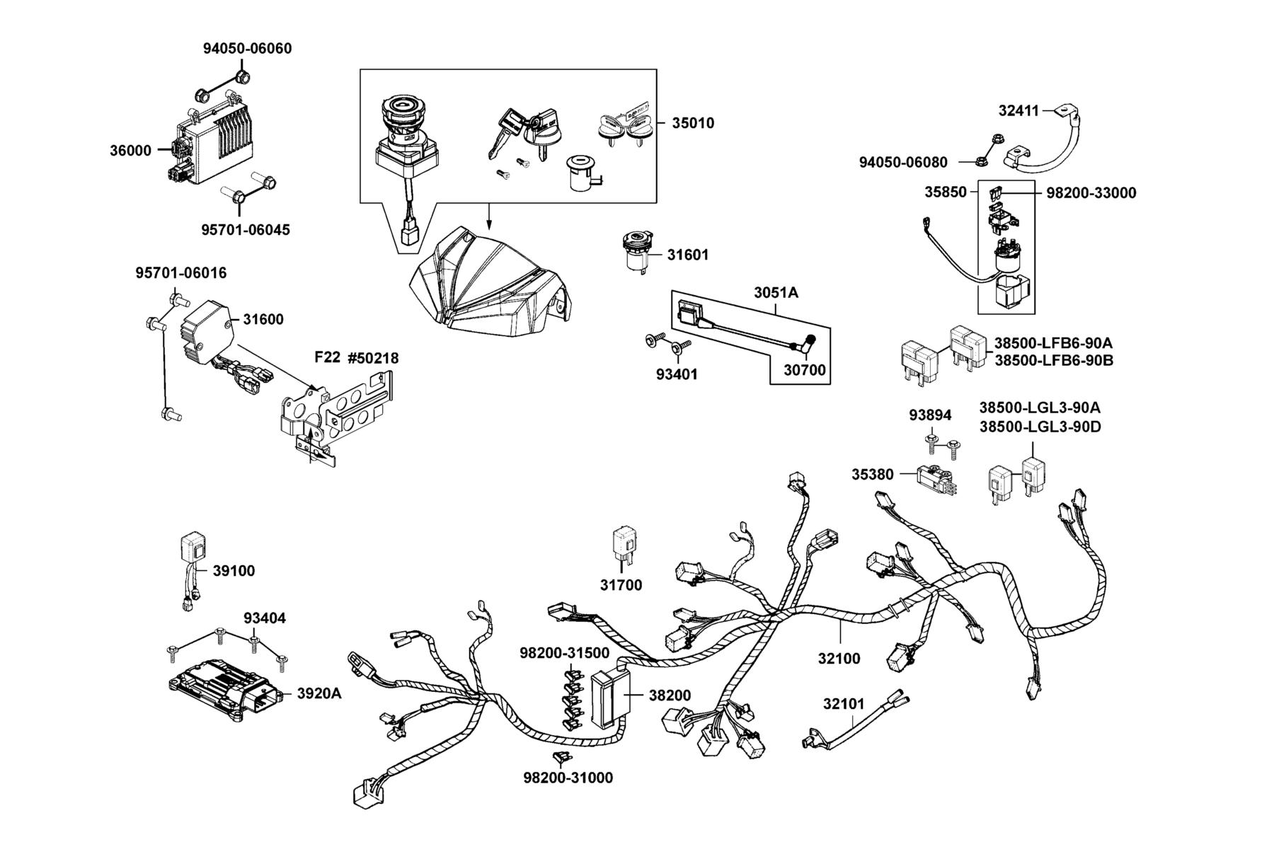 MXU 700i (2017~) Harness Wire parts diagram