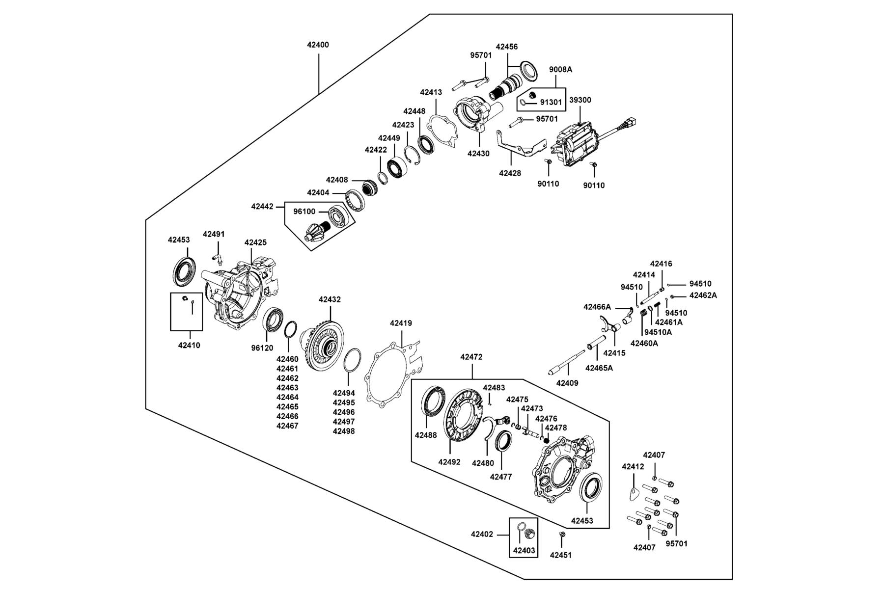 MXU 700i (2022) Separated Parts Of Fr Final Differential parts diagram
