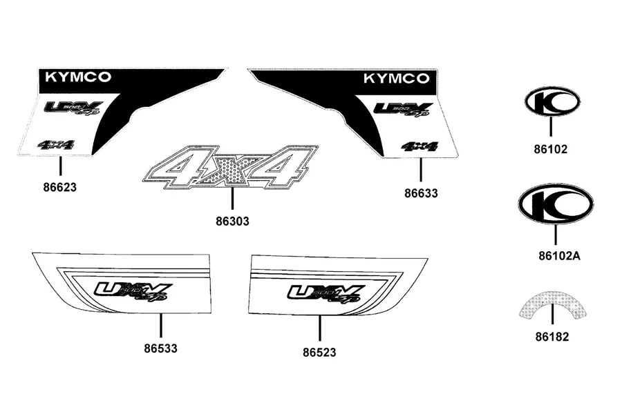 F25 Emblem and Stripe parts diagram