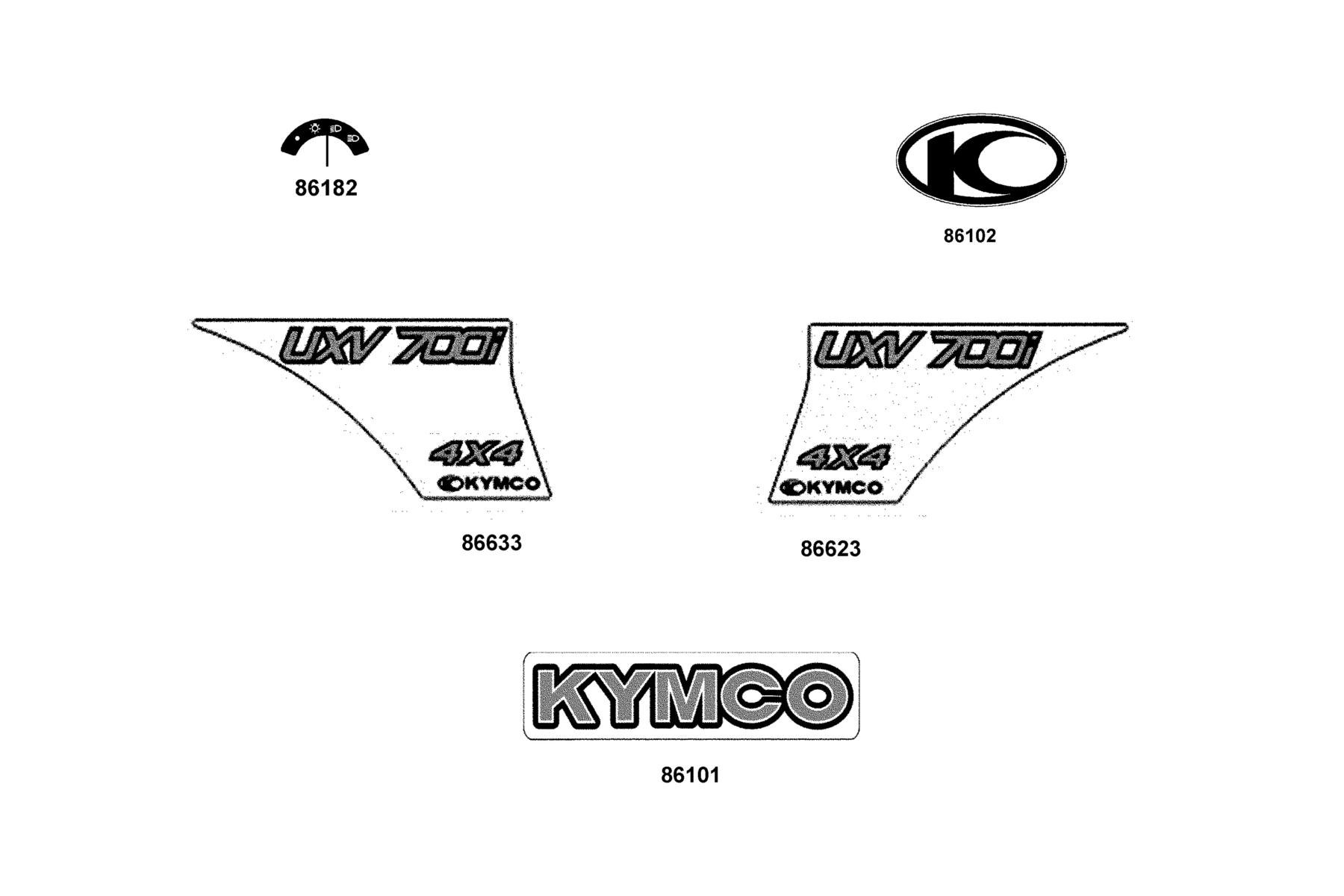UXV 700(2021) Emblem ● Stripe parts diagram