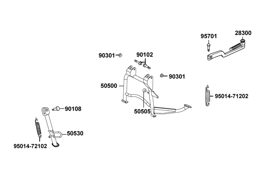 F15 Stand and Kick Starter Arm parts diagram