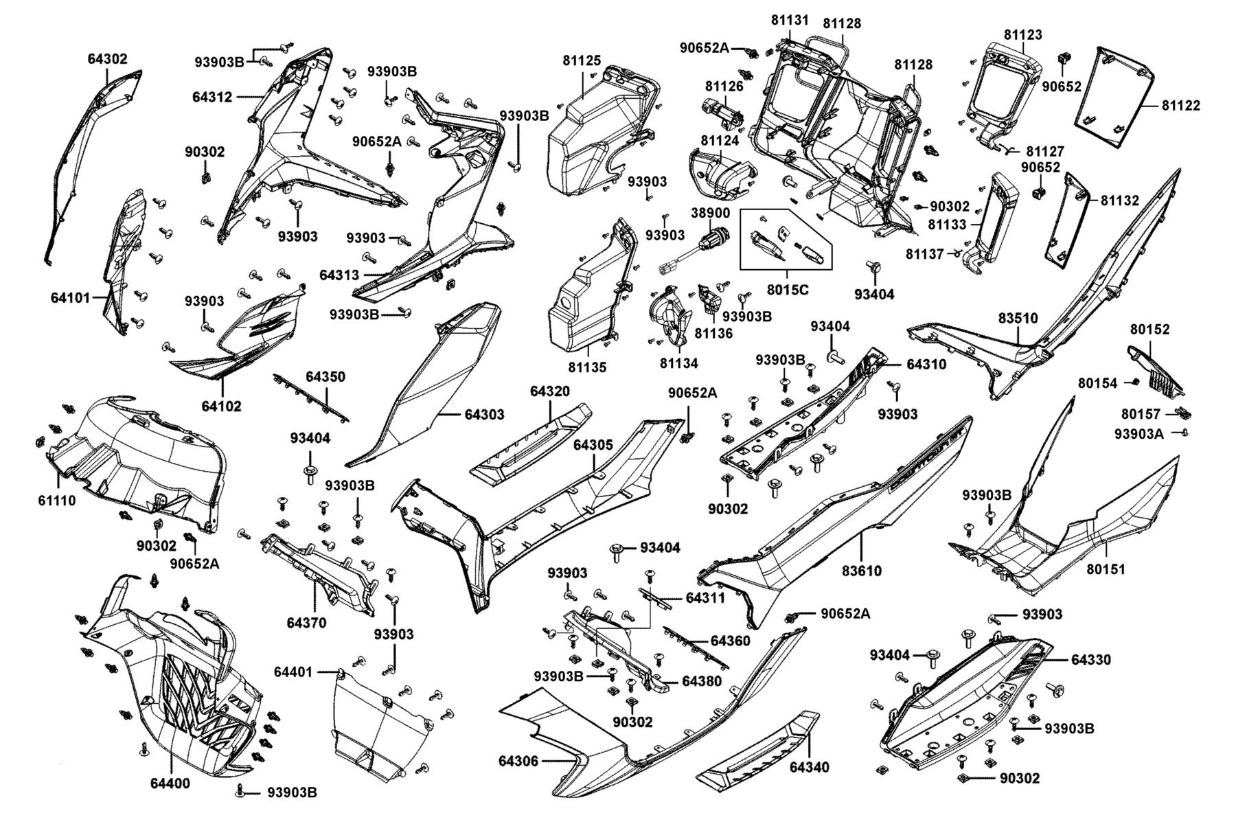 DOWNTOWN GT 350 Fender Front parts diagram