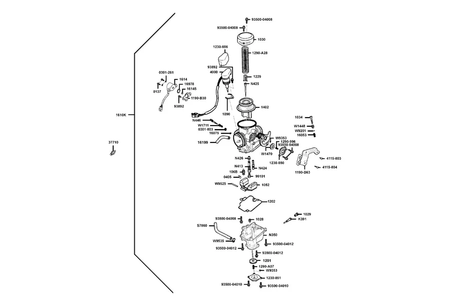E08 Carburetor parts diagram