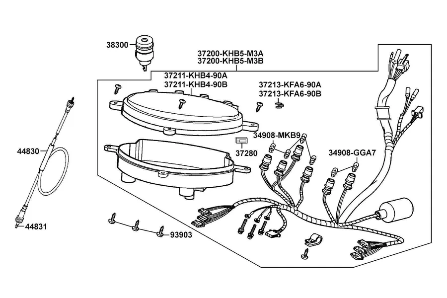 F02 Speedometer parts diagram