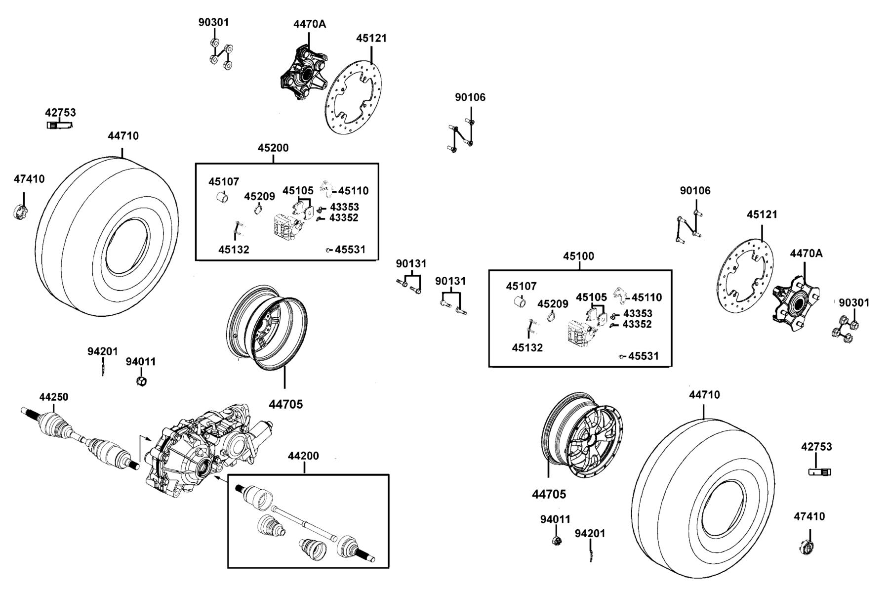 MXU 500i(4X4/IRS) (2017~) Front Wheel parts diagram