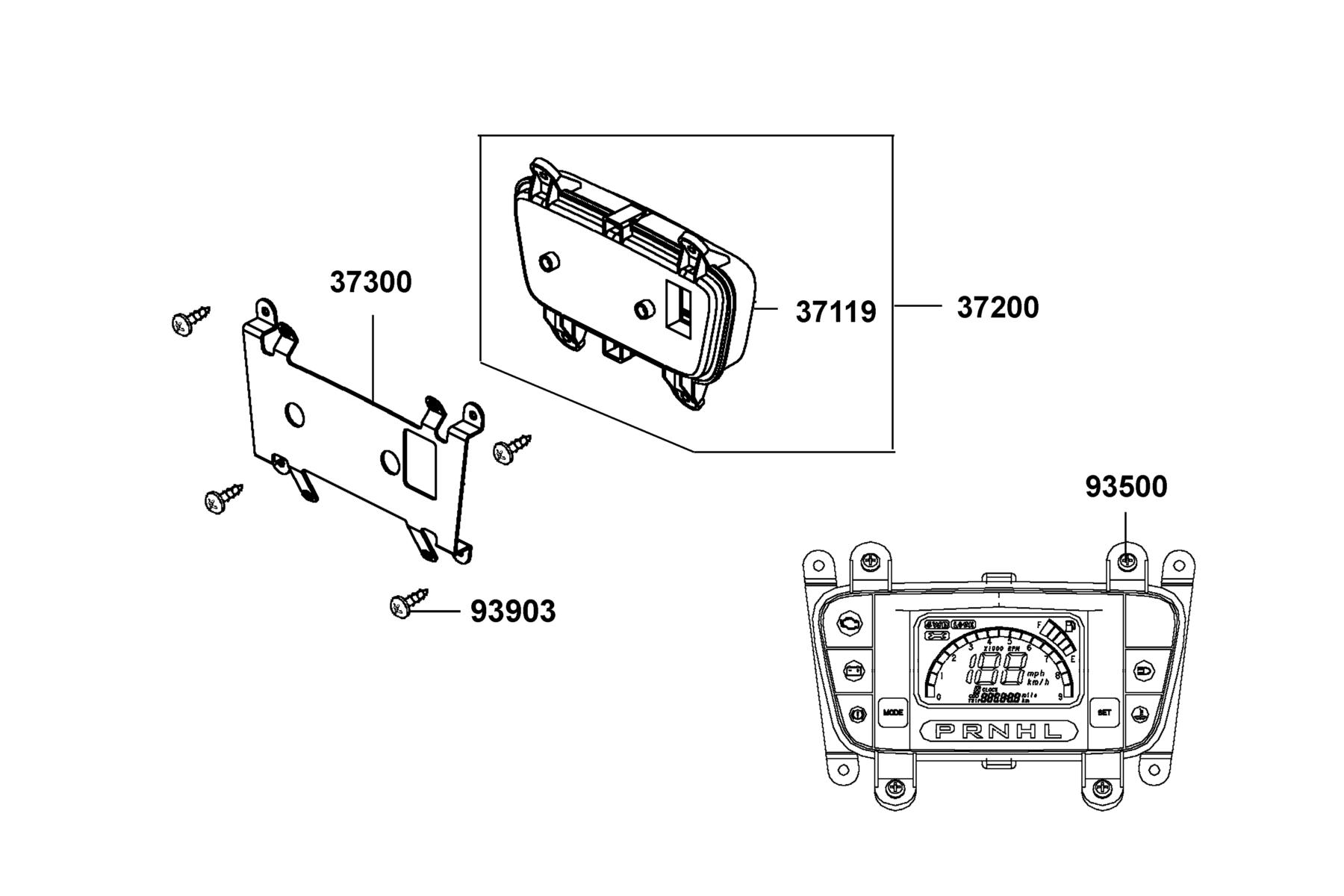 UXV 450i 2023MY DIGITAL GAUGE parts diagram