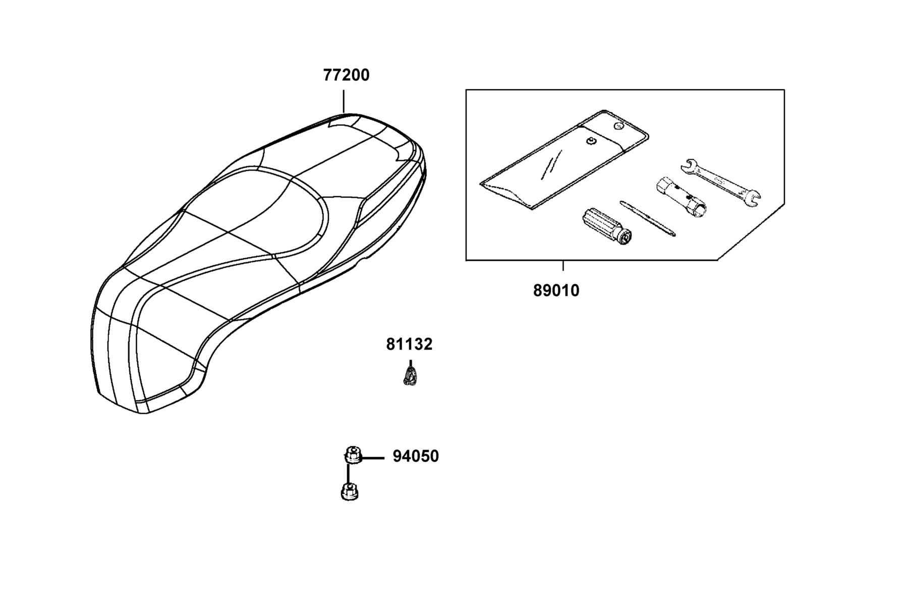 Like 150i Noodoe ABS (2023) Seat parts diagram