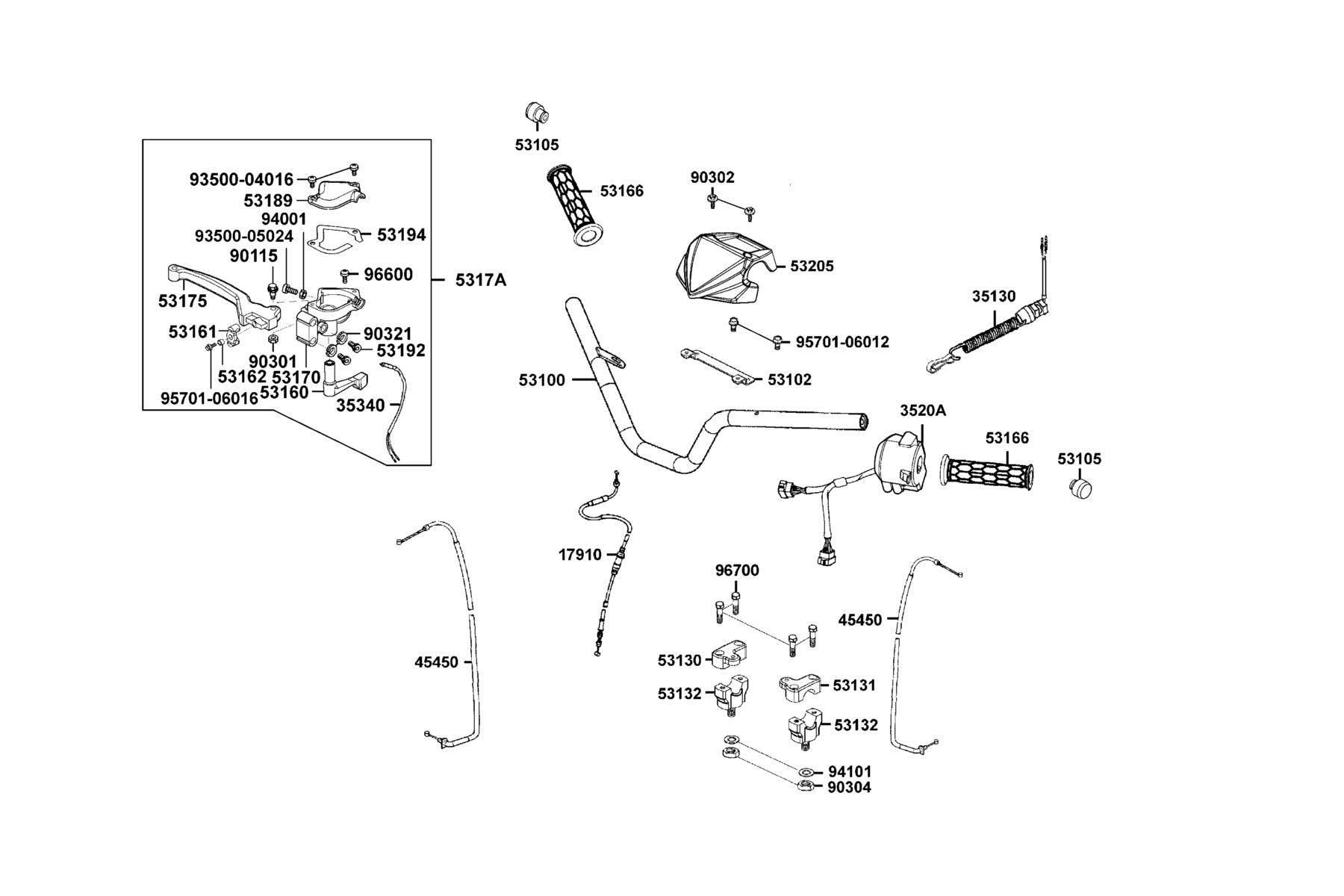 MONGOOSE 90S(2020) Handle Steering●Handle Cover parts diagram
