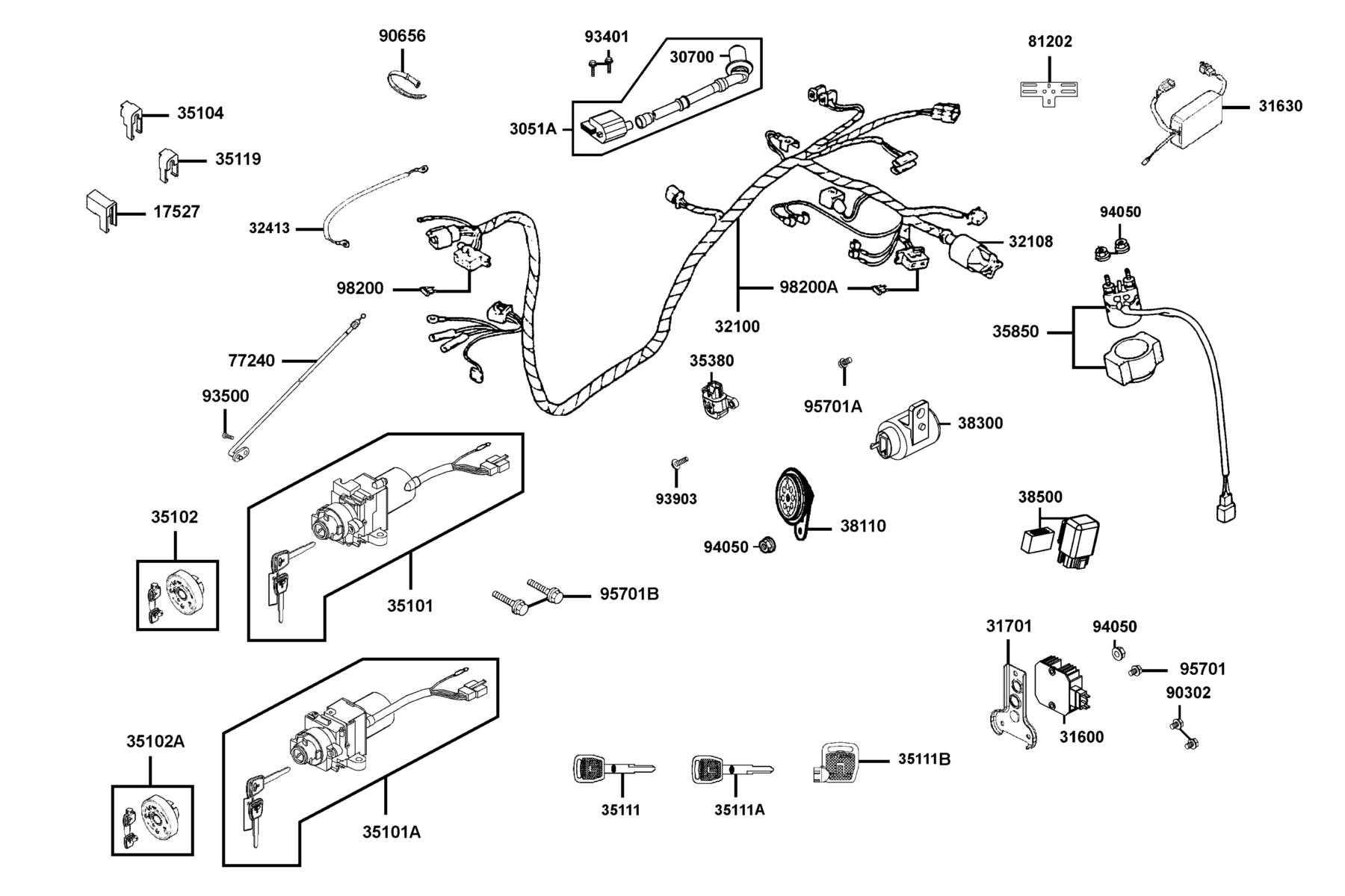 COMPAGNO 110i (2016~) Wire Harness parts diagram