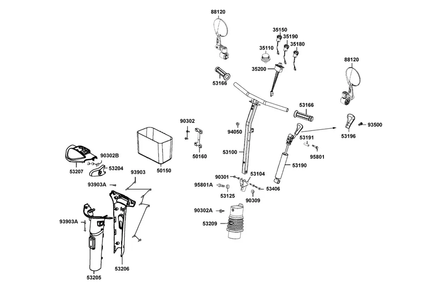 F01 Handle Steering parts diagram