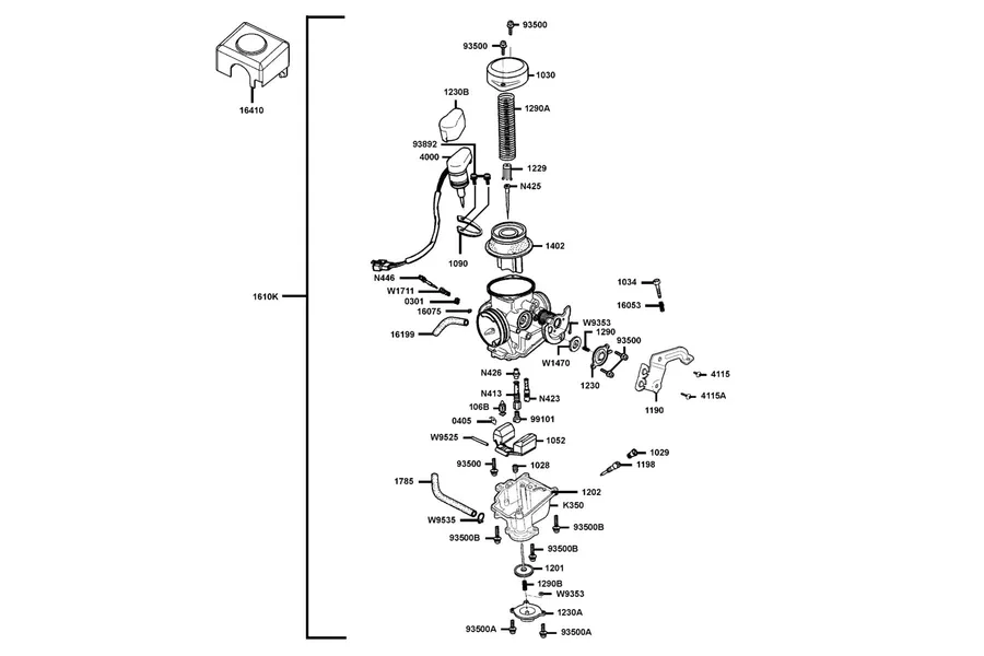 E09 Carburetor parts diagram