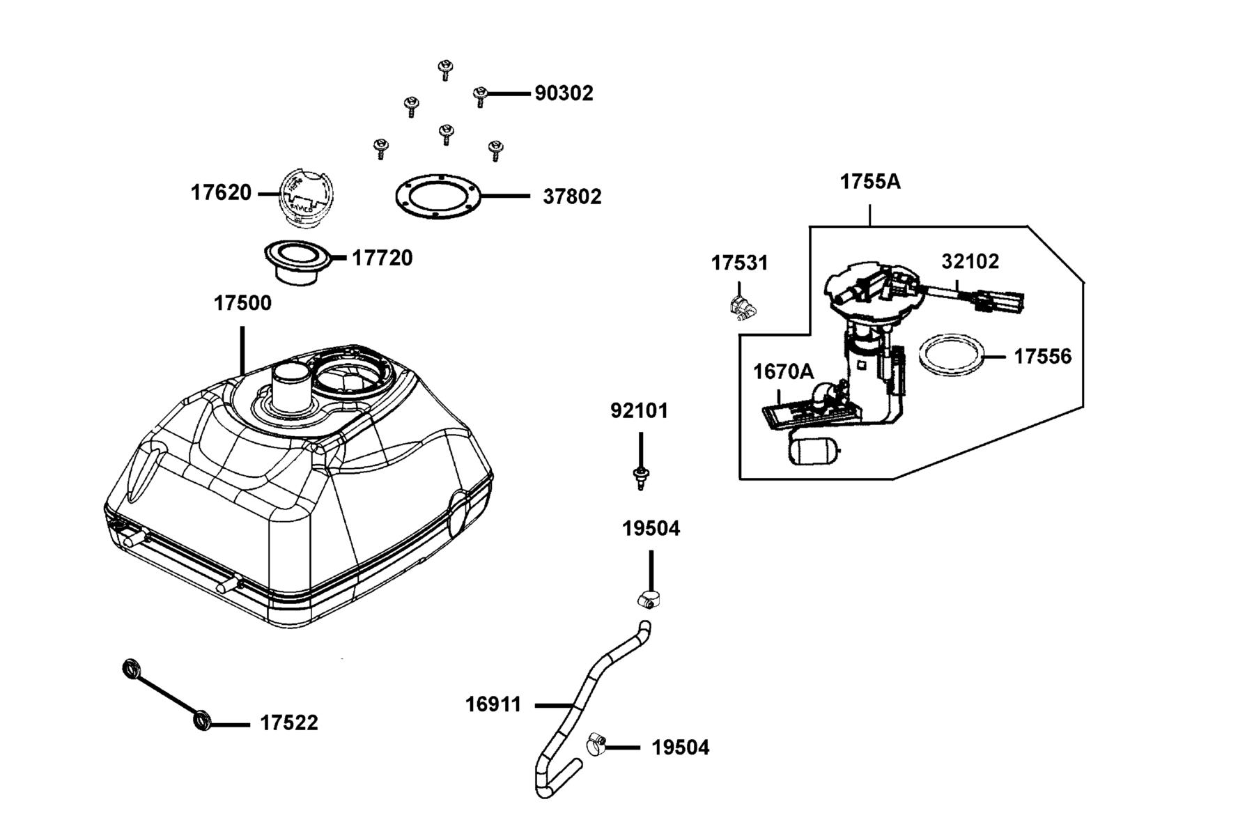 MXU 450i LE (2017~) Fuel Tank parts diagram