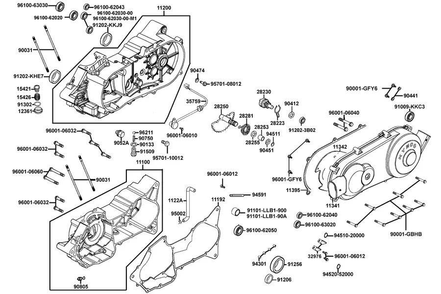E01 Crank Case parts diagram