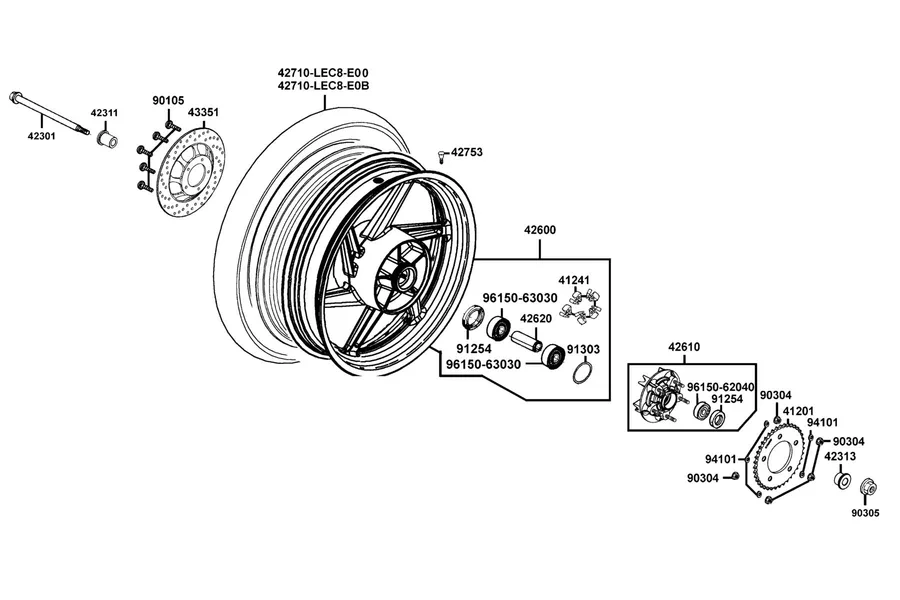 F10 Rear Wheel parts diagram