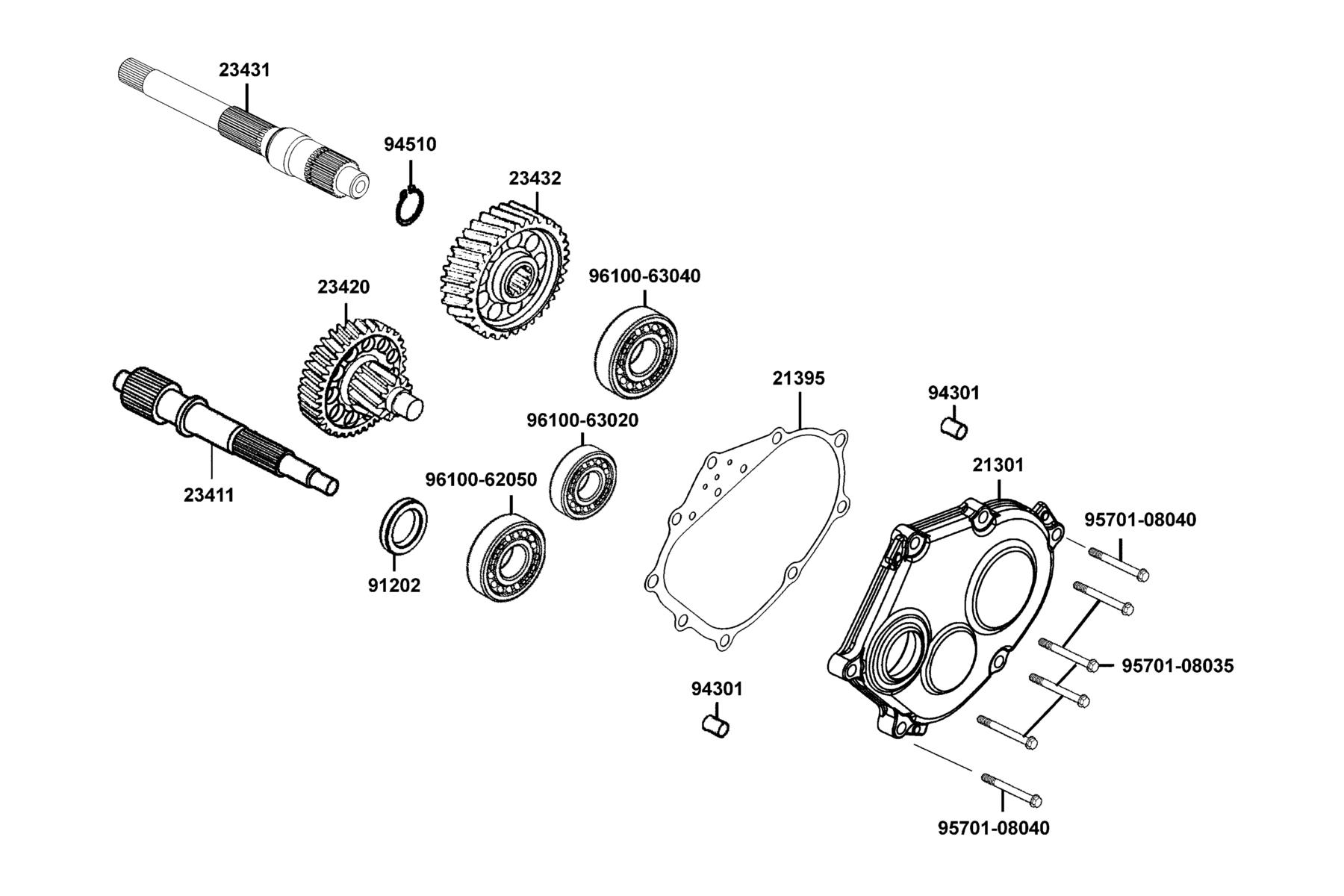DOWNTOWN GT 350 Shaft Reduction parts diagram