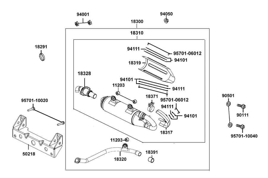 F14 Exhaust Muffler parts diagram