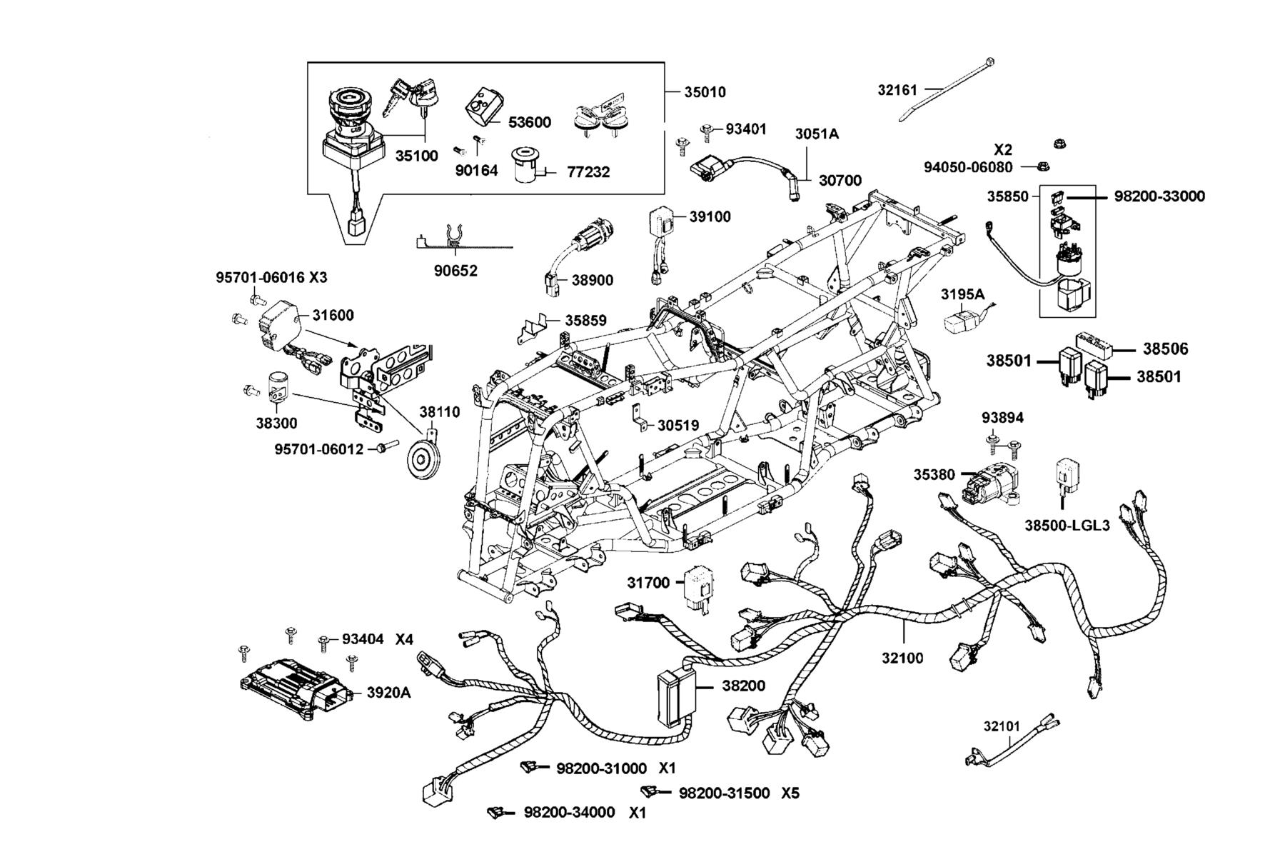 MXU 700(2021) Harness Wire parts diagram