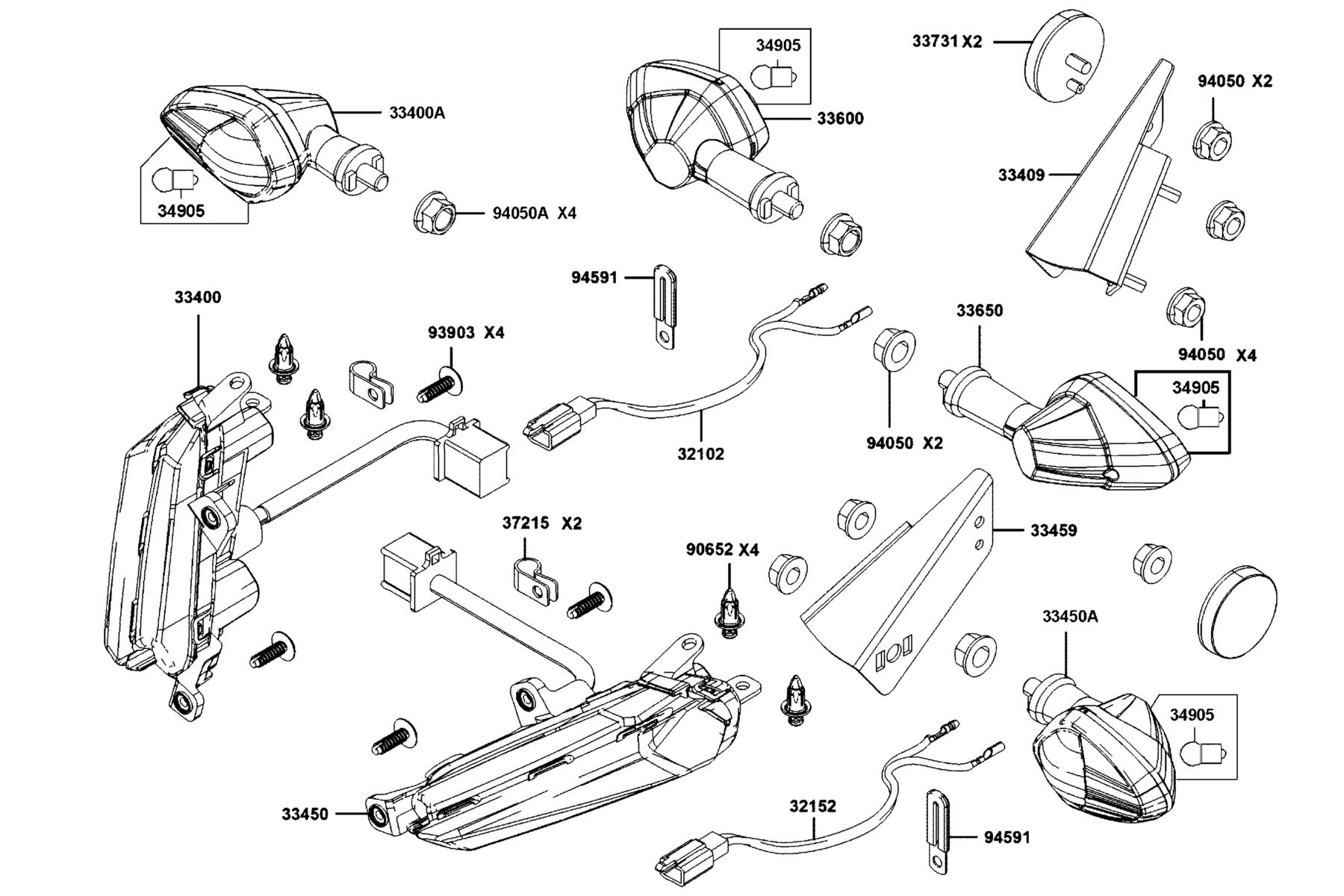 CV3 2023 Front Winker parts diagram