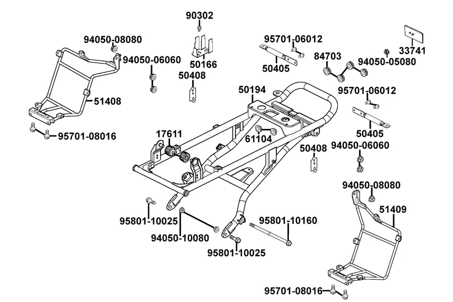 F22 Rear Pipe Sub Frame parts diagram