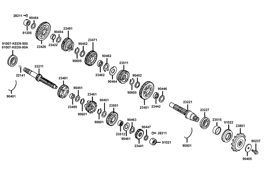 E14 Transmission parts diagram