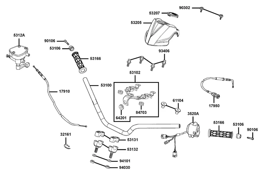F03 Handle Steering parts diagram