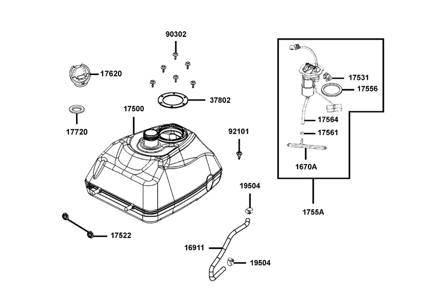 F10 Fuel Tank parts diagram