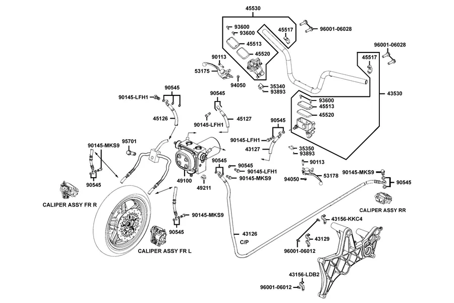 F04 Brake Master Cylinder parts diagram