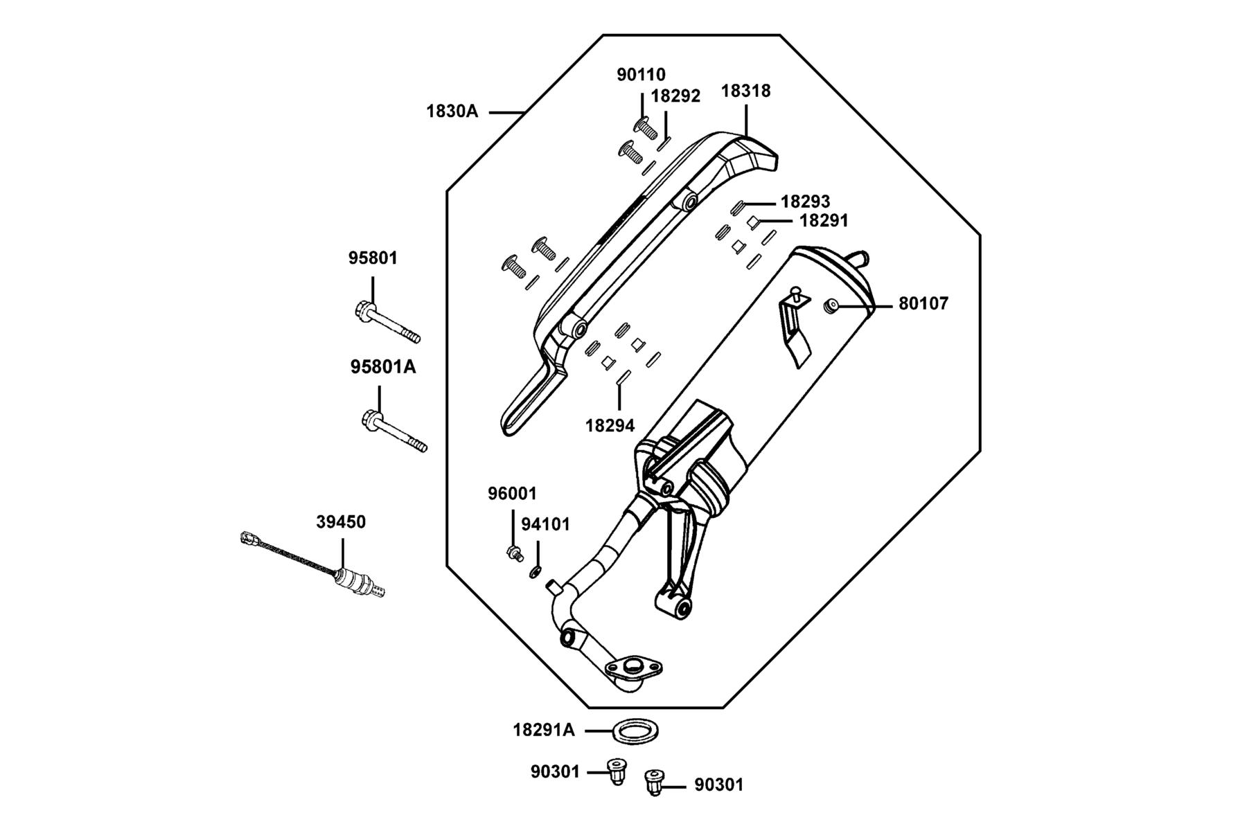 COMPAGNO 110i (2016~) Exhaust Muffler parts diagram