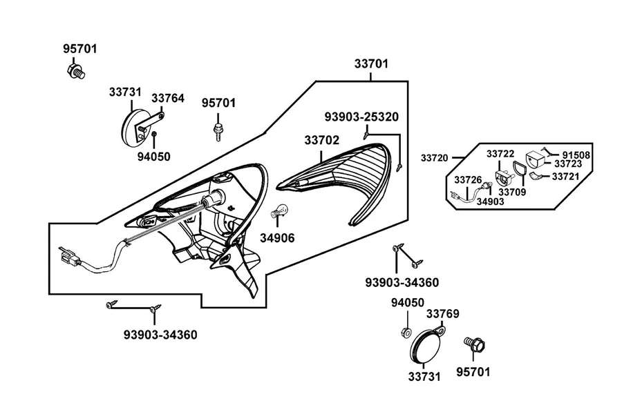F21 Tail Light parts diagram