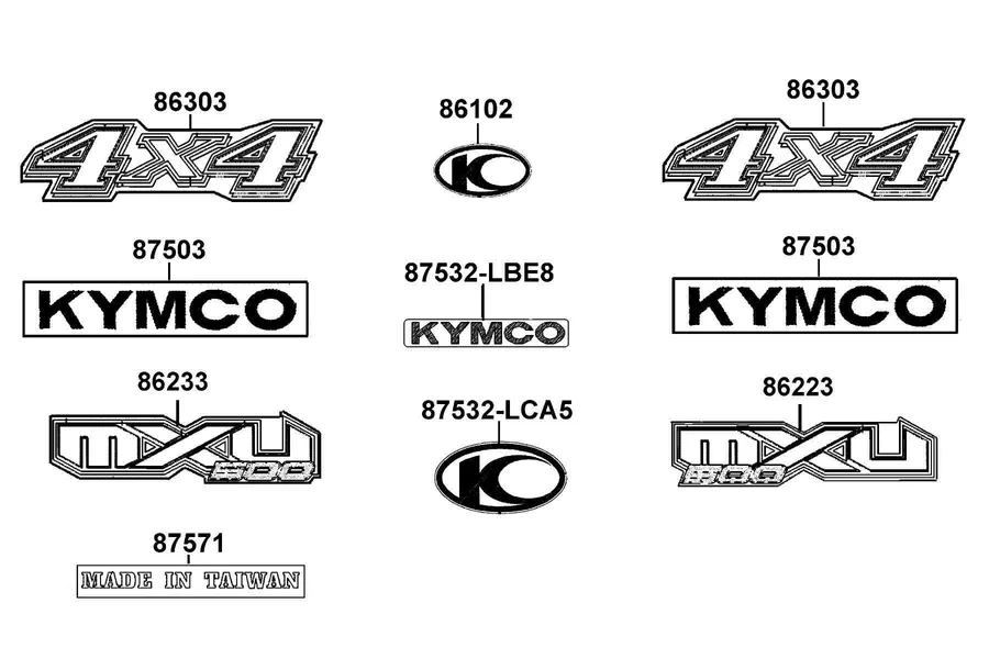 F23 Emblem and Stripe parts diagram