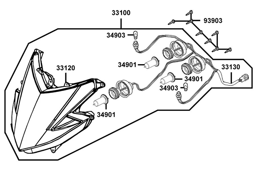 F01 Head Light parts diagram