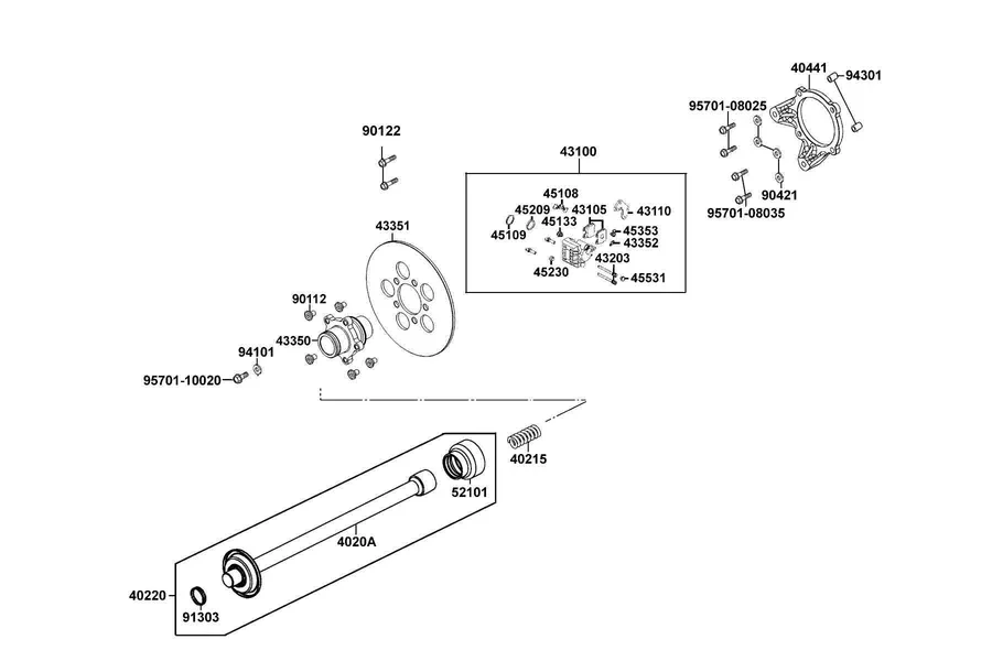 F18 Caliper Assy Rear parts diagram