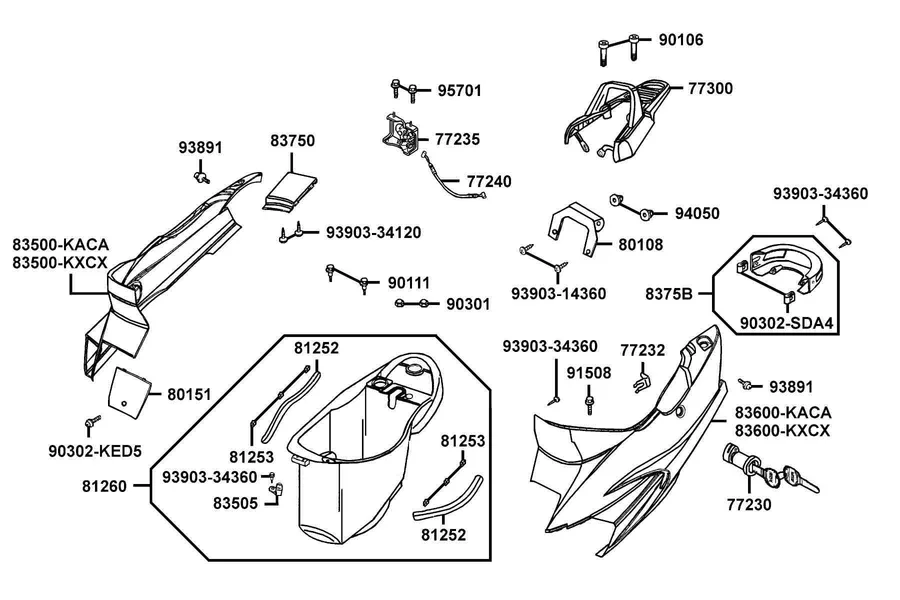 F13 Body Cover and Luggage Box parts diagram