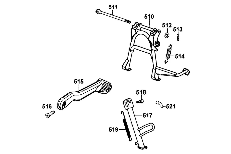 F16 Stand and Kick Starter Arm parts diagram