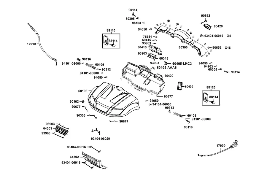 F03 Fender Fr parts diagram