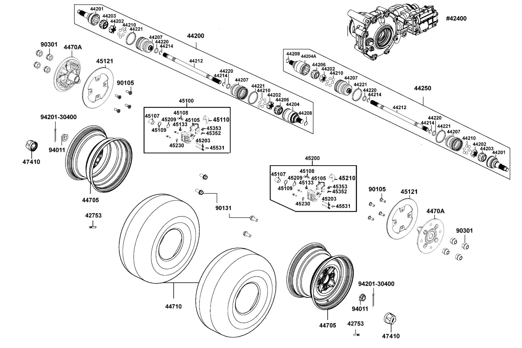 UXV Wheel Assy Fr parts diagram