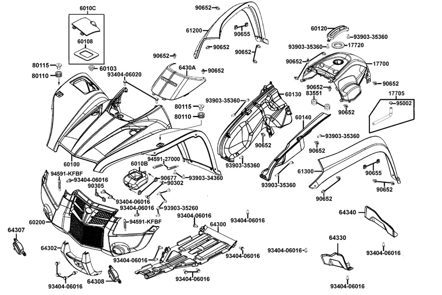 F05 Fender Front parts diagram