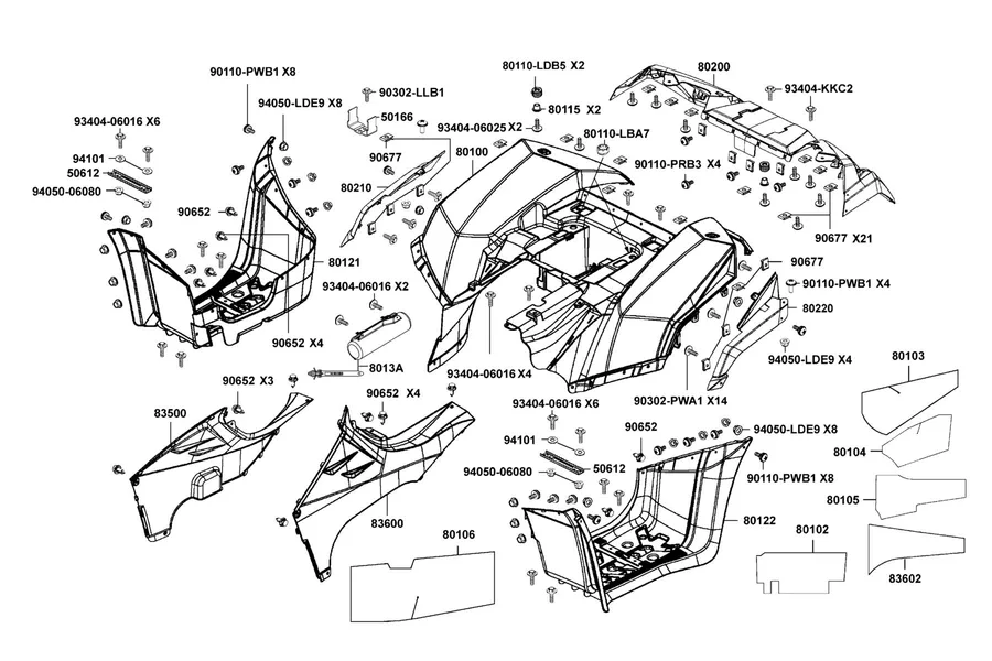 F12 Fender Rear parts diagram
