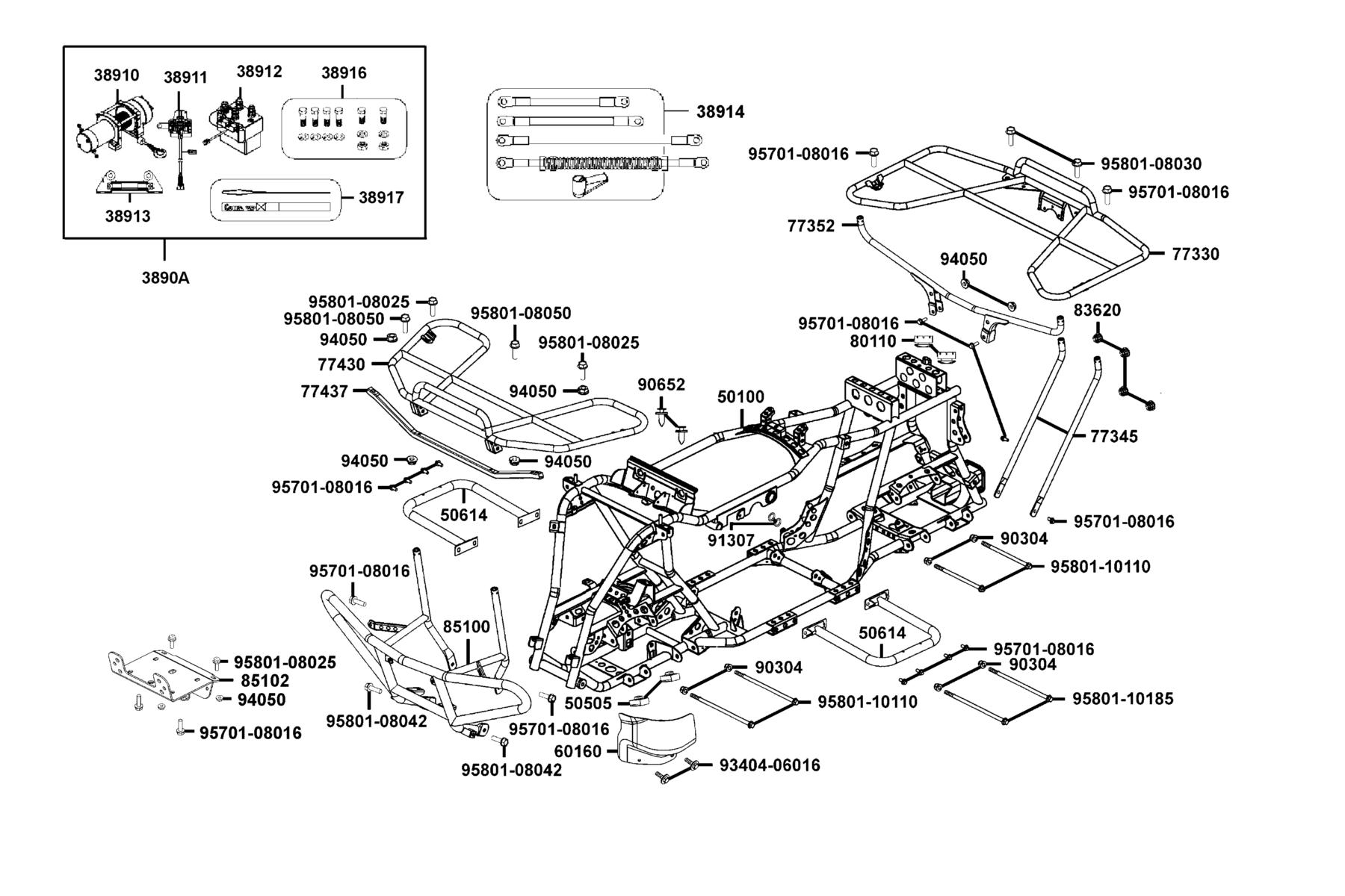 MXU 450i LE(2021) Frame Body parts diagram